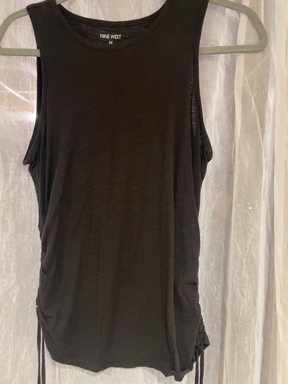 Nine West Black Women's Tank Top with Side Tie